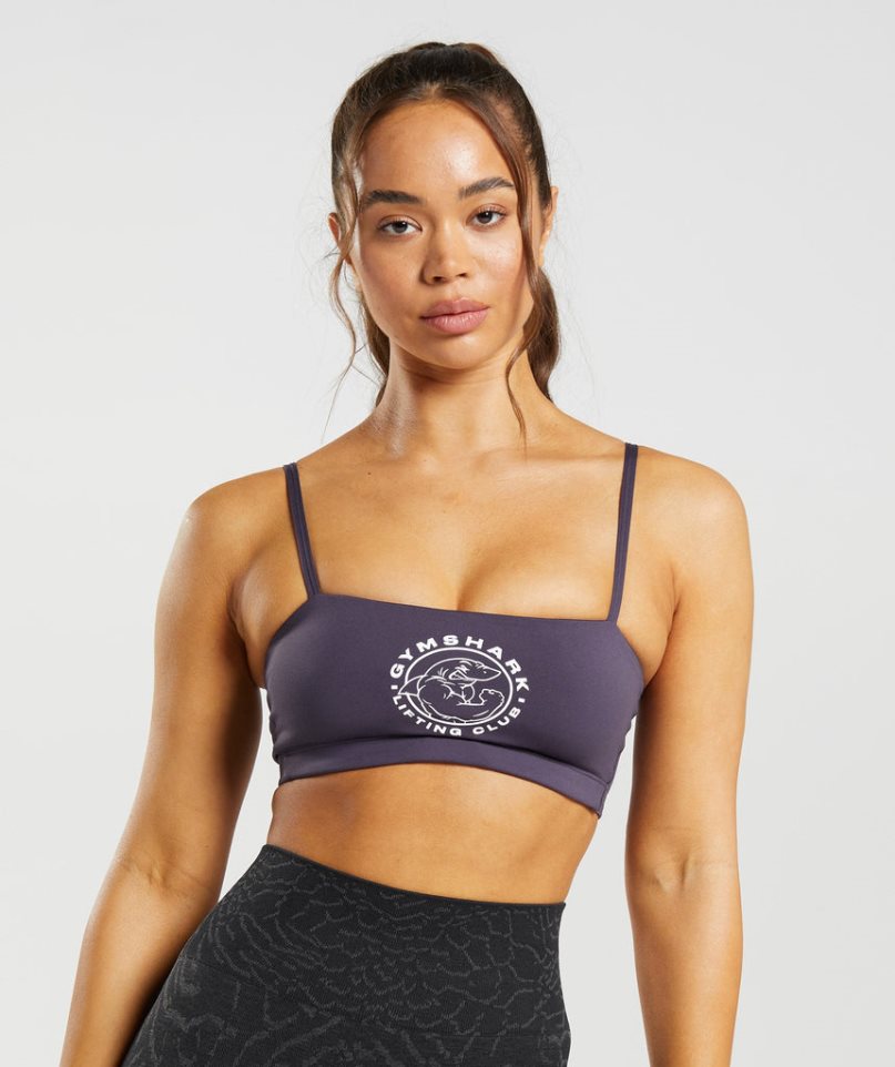 Women\'s Gymshark Legacy Bandeau Sports Bra Purple | CA A0785D